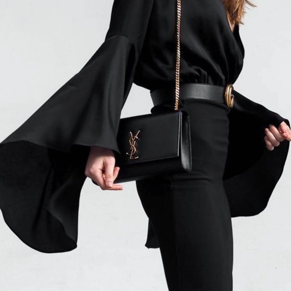 MSRP $2,600 YSL Saint Laurent Kate Grain de Poudre Shoulder/Crossbody - Picture 10 of 16